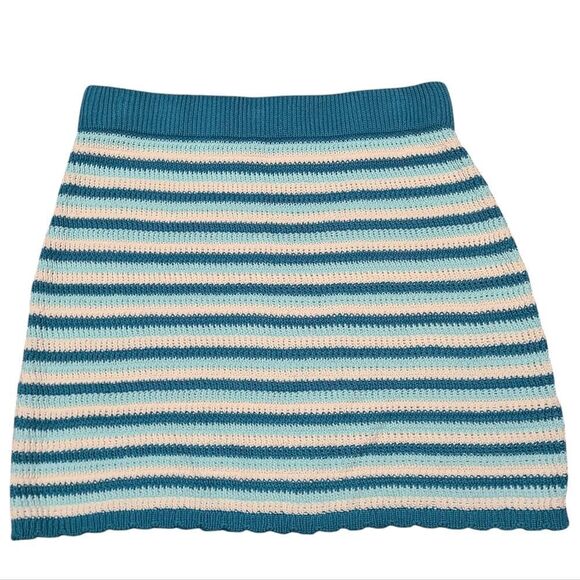 wild fable Dresses & Skirts - Wild Fabel Knit Teal Stripe Mini Skirt